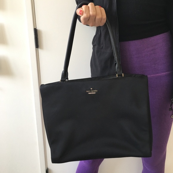 nylon purse with leather straps